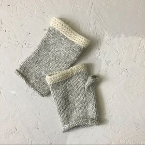 Hand knit 100% Wool Fingerless Gloves Neutral Minimal Design